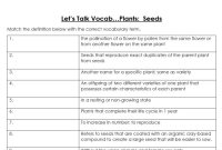 Plant and seed word bank answer key